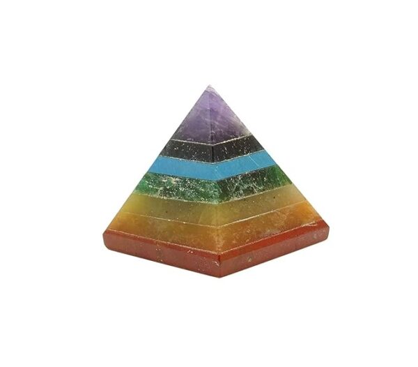 7 Chakra/Seven Chakra Pyramid Crystal Pyramid Reiki Pyramid Healing Stone Pyramid, Size 30 MM