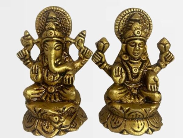 Laxmi Ganesha 300g 6.5cm Brass Idol/Statue