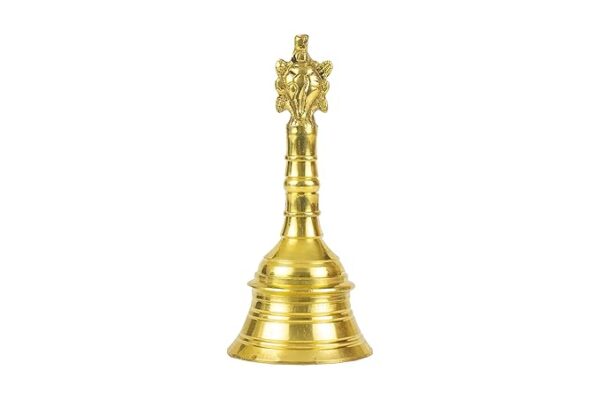 Traditional Brass Pooja Bell/Ghanti for Pooja/Worship for Temple Home - 4" inch ShankChakra