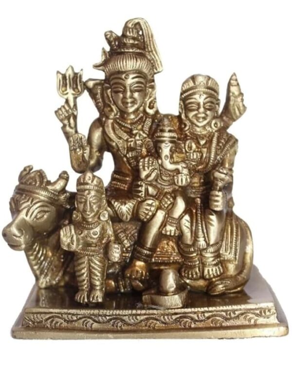 God Shiv Family 12.7cm 800g Brass Idol/Statue