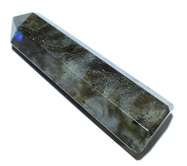 Labradorite Wand Point 6 Faceted Reiki Chakra Healing Meditation Therapy (1.5-2 Inch)