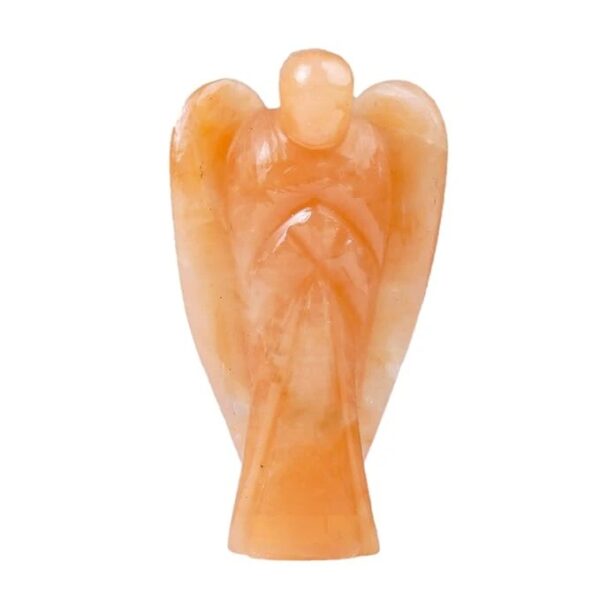 Red Aventurine Angel Crystal Angel Natural Healing Stone Angel Hand Carved Stone Angel Gift, Size 2 Inch