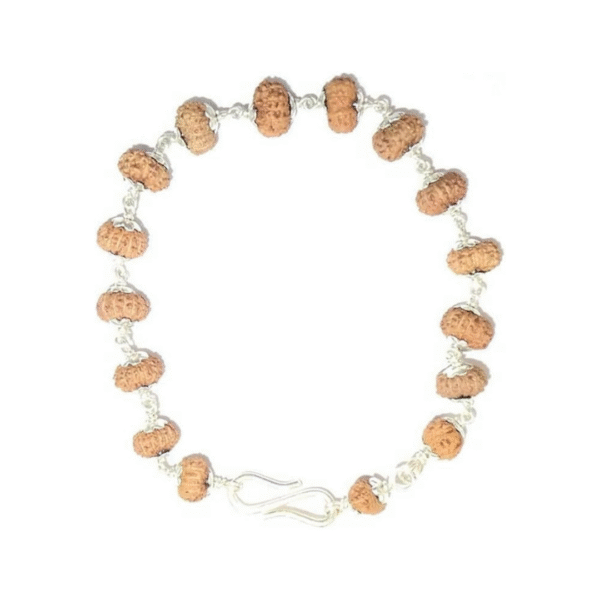 14 Face Java Indonesian Rudraksha Bracelet In Pure Silver 92.5 (Medium)