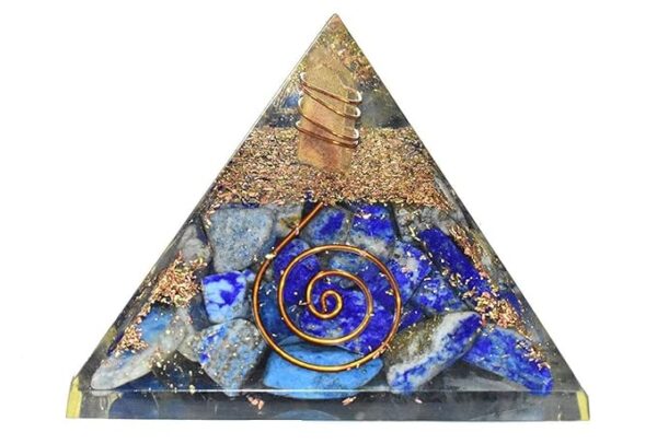 Lapis Lazuli Orgone Pyramid Reiki Crystals Healing Stone for Meditation Steady Income Wealth and Prosperity