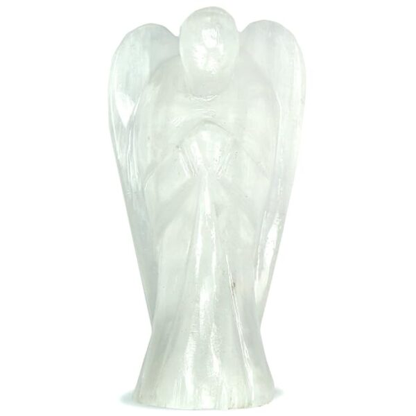 Selenite Angel Crystal Angel Natural Healing Stone White Selenite Angel Hand Carved Stone Angel Gift, Size 2 Inch