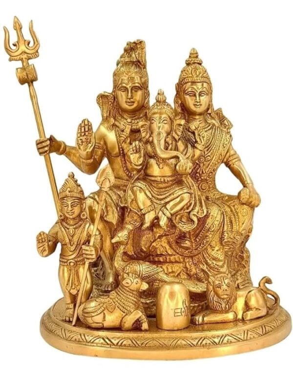 Lord Shiv Parivar 9in 5kg Brass Idol/Statue