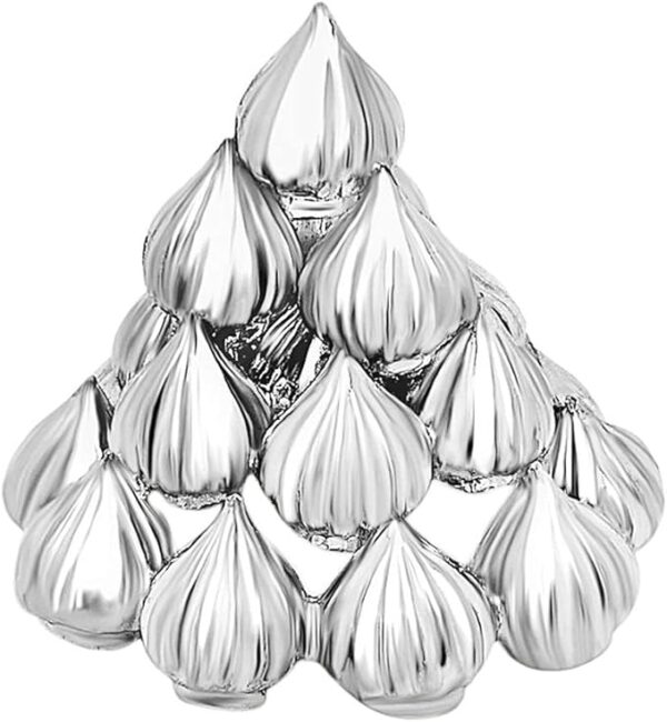 Modak in Pure Silver 21 Adjoined Modak for Puja Offering Sweet Prasad for Lord Ganesh Hindu Religion Pooja Item