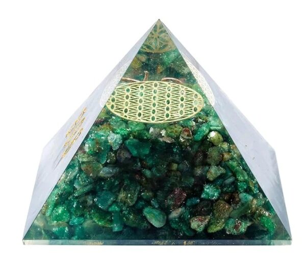 Green Jade Wealth Pyramid | Zibu Number 741 & Symbol | Feng Shui Crystal for Prosperity, Positive Energy & Good Luck | Home & Office Decor | Green Color