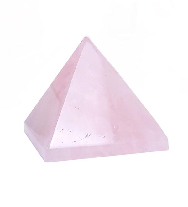 Rose Quartz Pyramid Crystal Pyramid Reiki Healing Stone Pyramid Chakra Stone Pyramid, Color Pink, Size 50 mm Plus