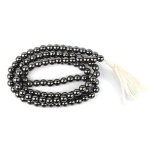 Certified Hematite Mala/Necklace 8 mm Crystal Stone 108 Bead Jaap Mal