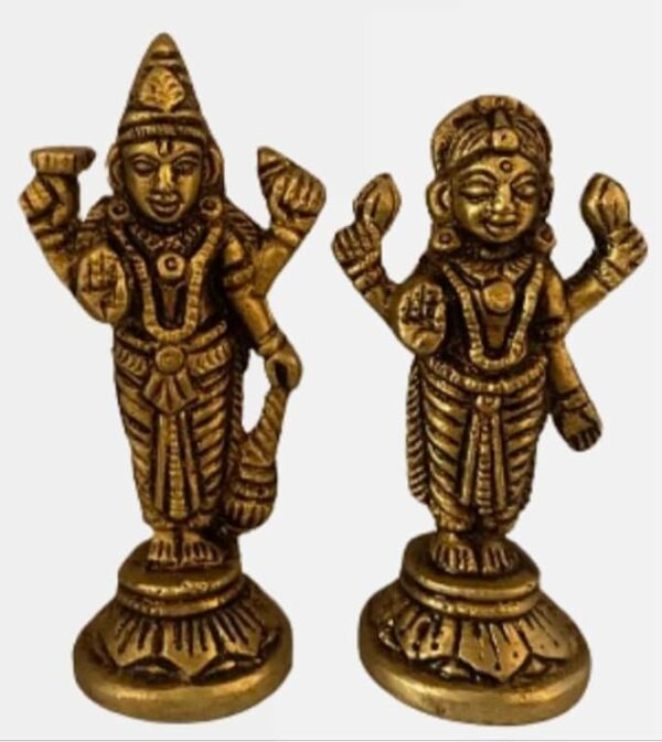 Vishnu Laxmi 180g 7cm Brass Idol/Statue