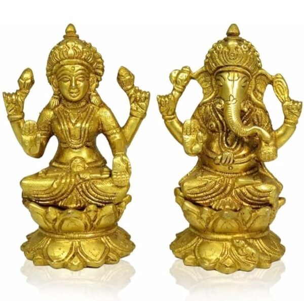 Lord Laxmi Ganesha 12cm 1.35kg Brass Idol/Statue