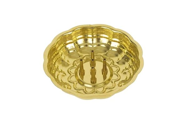 Kapoor | Karpoor Diya Deepam Burner Brass Karpuram Arati| Aarathi Stand for Dhoop Puja | Pooja Room Camphor Dani Holder for Your Mandir Home & Office Decoration Ganga-Karpoor-Stand