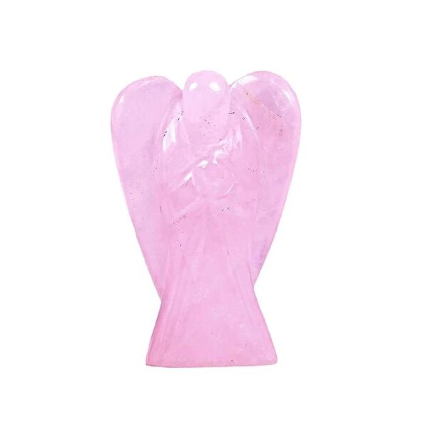 Rose Quartz Angel Crystal Angel Natural Healing Stone Angel Hand Carved Stone Angel Gift, Size 2 Inch by REBUY