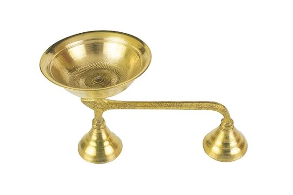 Traditional Handcrafted Brass Puja | Pooja Thali | Arati | Arathi | Arthi | Arti | Arathi | Bartan Thambulam Plate (Diya-Dhoop-Bell-Panchmurt-Spoon)