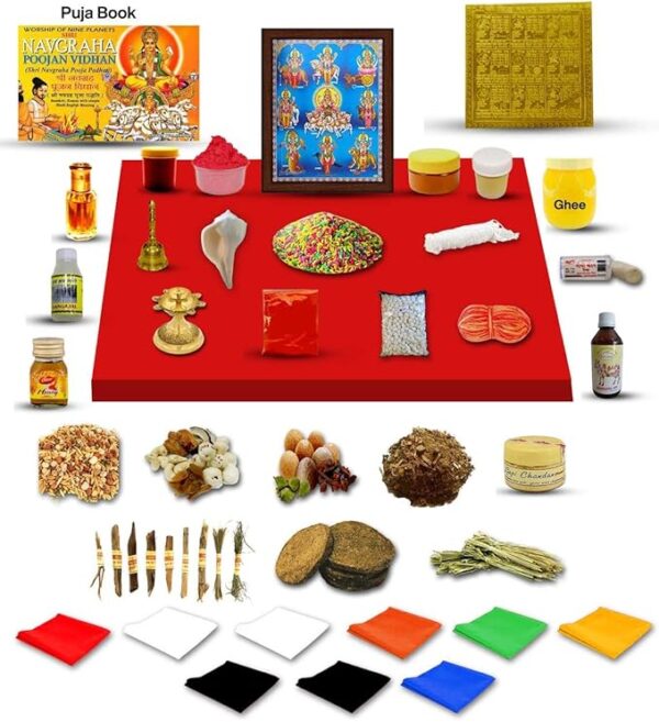 Navgraha Puja Kit / Navgraha (9 Planets) Pujan Samagri for Pooja Hindu Religion Festival