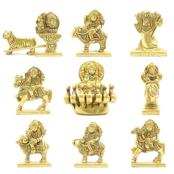 NavGraha Brass Idols - 9 Planet Statues - Hindu Religion God Sculpture