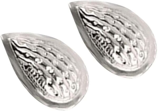 Almonds in Pure Silver for Puja Offering Badam Dry Fruit Prasad Hindu Religion Pooja Item (5 Pcs (10 Grams))