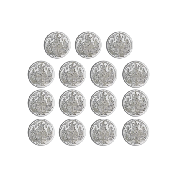 Trimurti Pure Silver 99.9 Religious Coin 5 GMS Beautiful Design - Set Of 20 Pcs