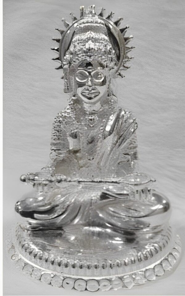 Annapurna Devi Idol In Pure Silver Hindu Religious God Sculpture 013