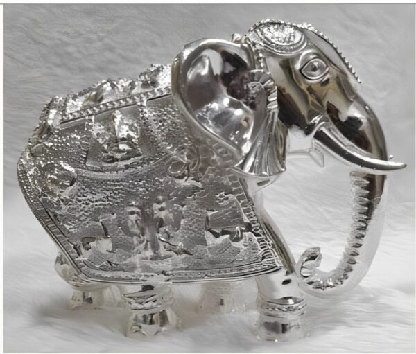Cow With Laxmi & Ganesh Design In Pure Silver