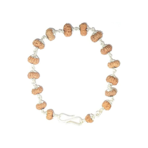 10 Face Java Indonesian Rudraksha Bracelet In Pure Silver 92.5 (Medium)