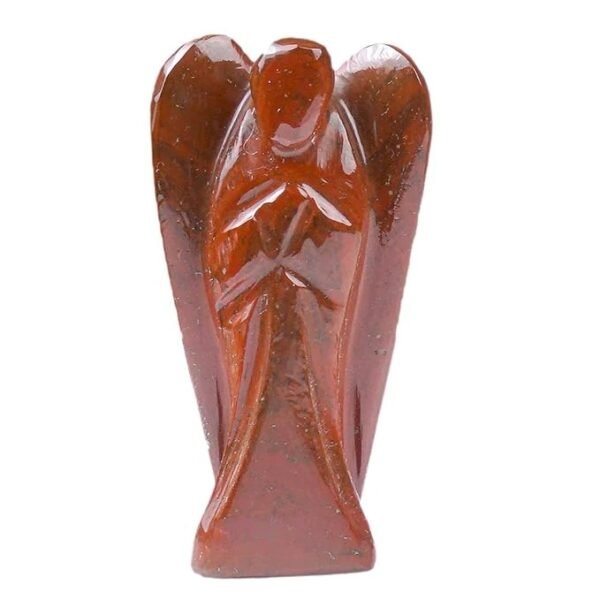 Red Jasper Angel Crystal Angel Natural Healing Stone Angel Hand Carved Stone Angel Gift, Size 2 Inch