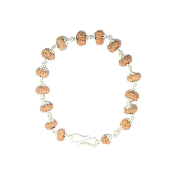 12 Face Java Indonesian Rudraksha Bracelet In Pure Silver 92.5 (Medium)