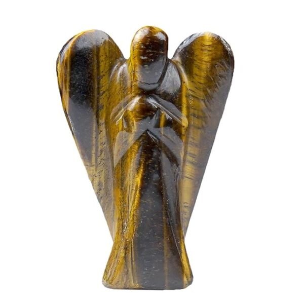 Tiger's Eye Crystal Angel Natural Healing Stone Angel Hand Carved Stone Angel Gift, Size 2 Inch by REBUY