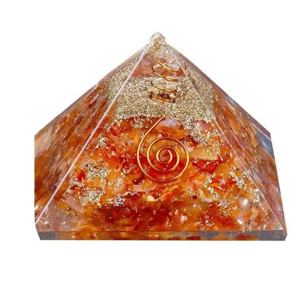 Red Carnelian Orgone Pyramid Orgonite Pyramid for Reiki Healing/Vastu Fengshui/Meditation/Yoga/Home & Office Decor Gift/Aura Cleansing 60-70 mm