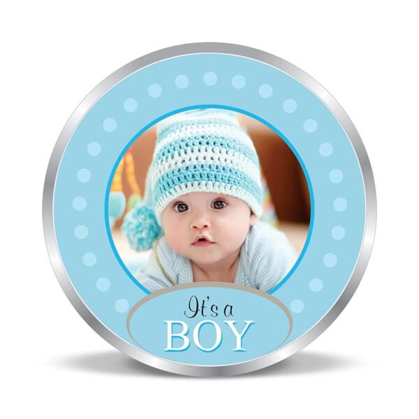 999 Pure Silver New Born Coin with Name & Photo – Unique Personalized Gift