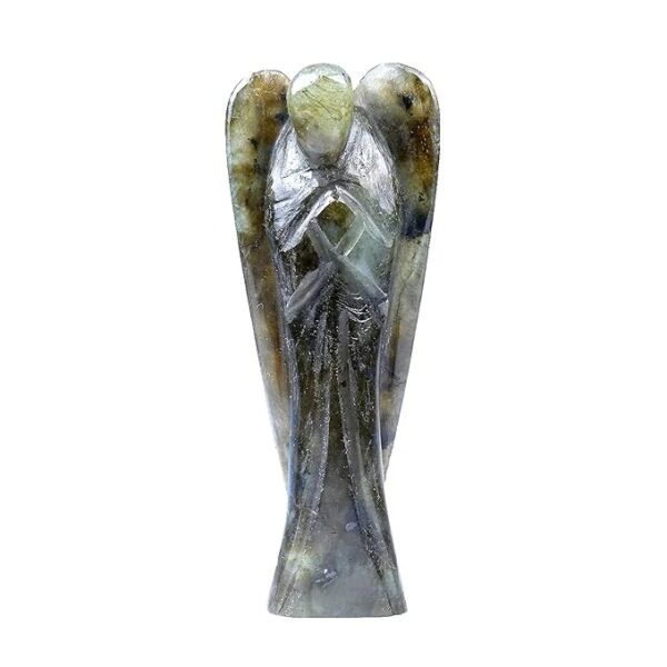 Labradorite Angel Crystal Angel Natural Healing Stone Angel Hand Carved Stone Angel Gift, Size 4 Inch