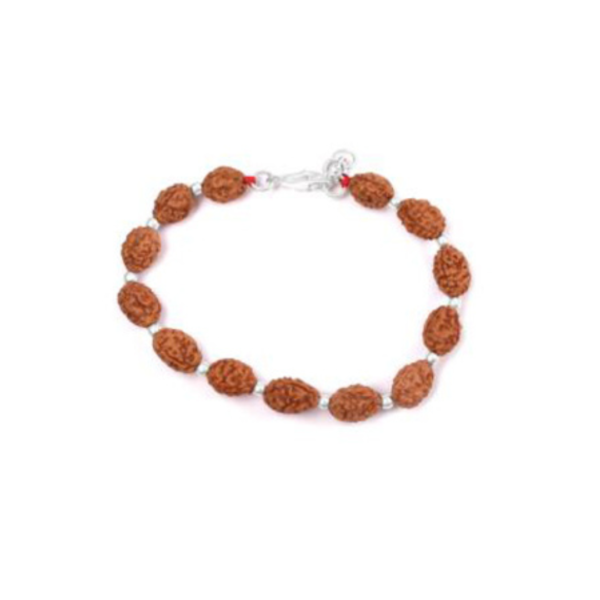 3 Face Java Indonesian Rudraksha Bracelet In Pure Silver 92.5 (Medium)