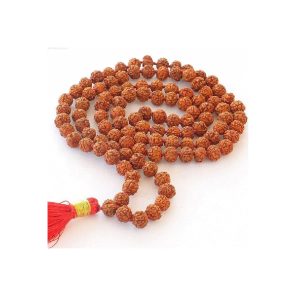 5 Mukhi Indonesian Rudraksha Mala 108 Beads 9mm-11mm Lab Certified