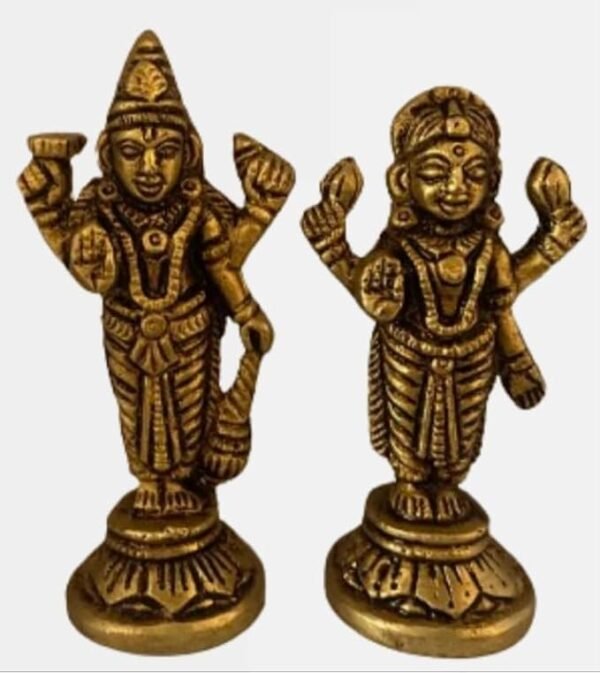 Vishnu Laxmi 180g 7cm Brass Idol/Statue