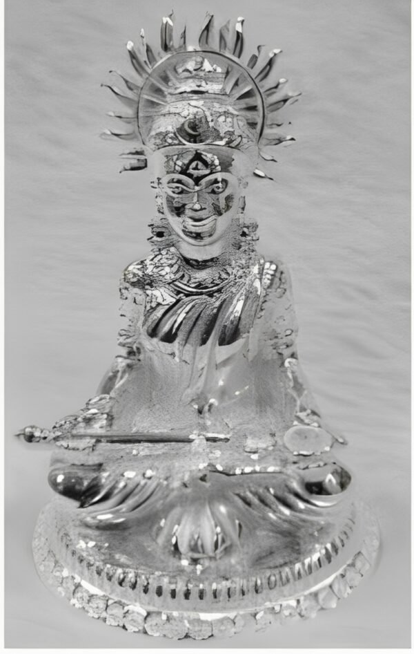 Annapurna Devi Idol In Pure Silver Hindu Religious God Sculpture 014