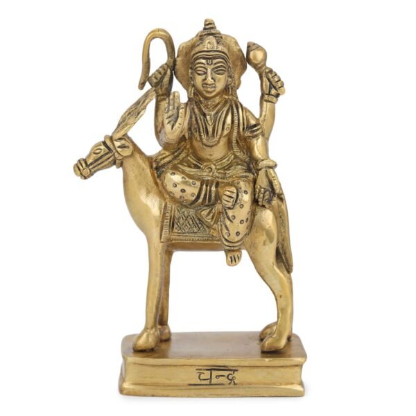 Brass Chandra Idol / Chandra Planet Statue / Hindu Religion Sculpture (BIG)