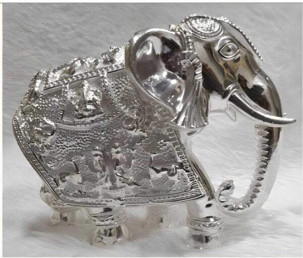 Cow With Laxmi & Ganesh Design In Pure Silver