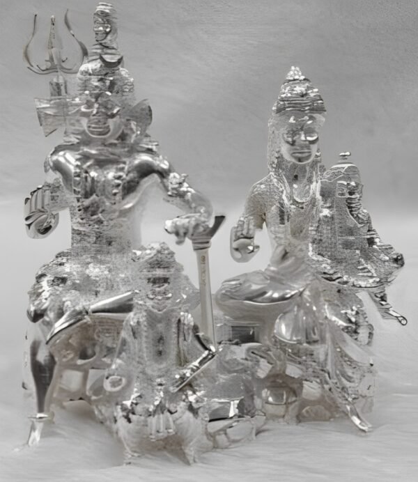 Shiv Parvati Idol in Pure 925 Silver