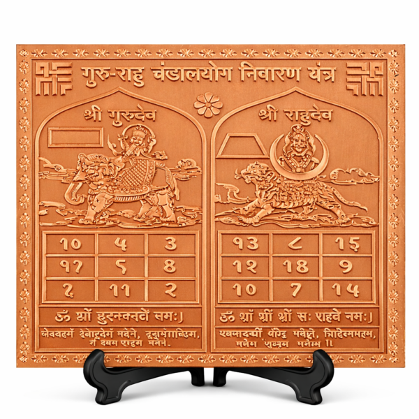 Guru Rahu Chandal Yog Nivaran Yantra Premium Heavy Quality Blessed and Energized (22 Guage)